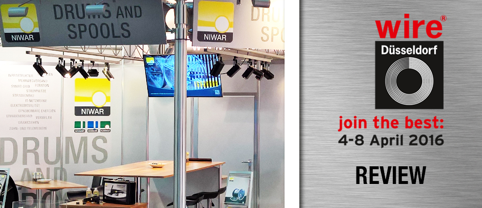 NIWAR attended the wire® 2016 in Düsseldorf, the trade fair for the wire and cable sector, and was present with its own stand